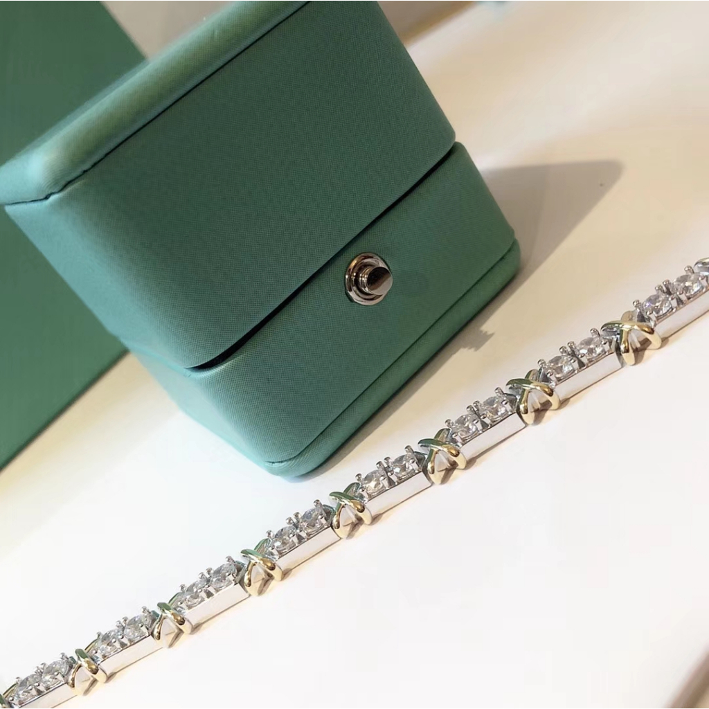 2023 Mới T & CO Schlumberger Vòng Tay Đính Kim Cương Bốn Màu Sắc