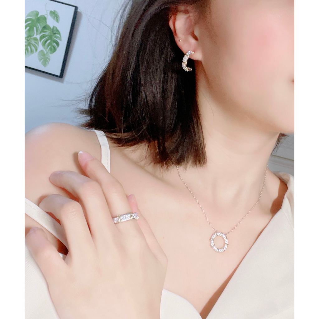 2023 Mới T & CO Nhẫn Đính Kim Cương Hai Màu Hình LOGO Ba Màu