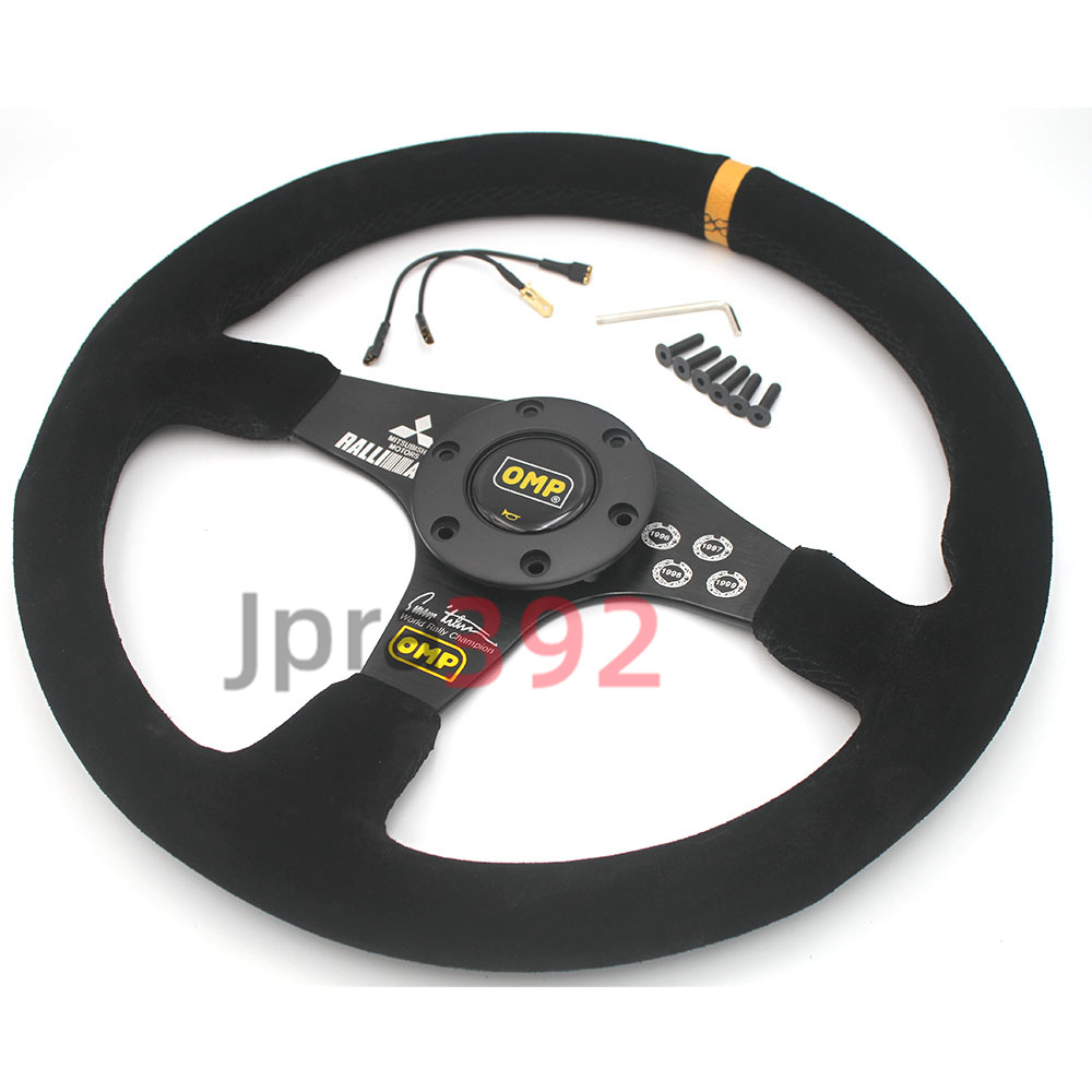 Vô Lăng Xe Hơi 14 Inch Bằng Da Lộn Màu Vàng Thông Dụng