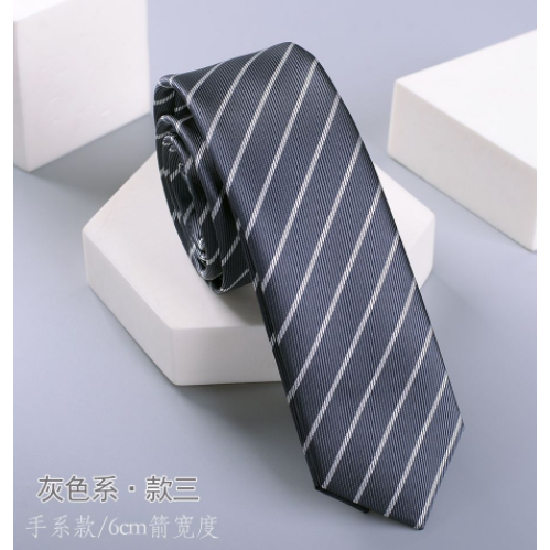 Cà Vạt Họa Tiết Kẻ Sọc Màu Xám Phong Cách Retro Thời Trang Cho Nam Và Nữ