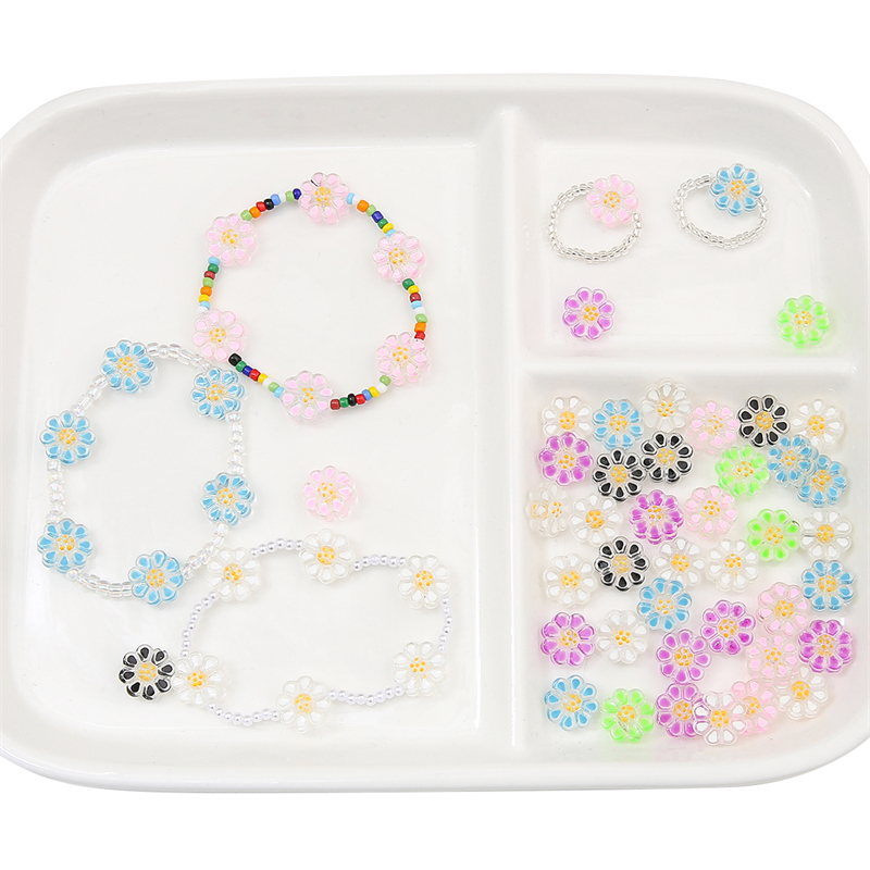 Set 2 Miếng Kính Trong Suốt Hình Hoa Tự Vẽ Trang Sức 14mm