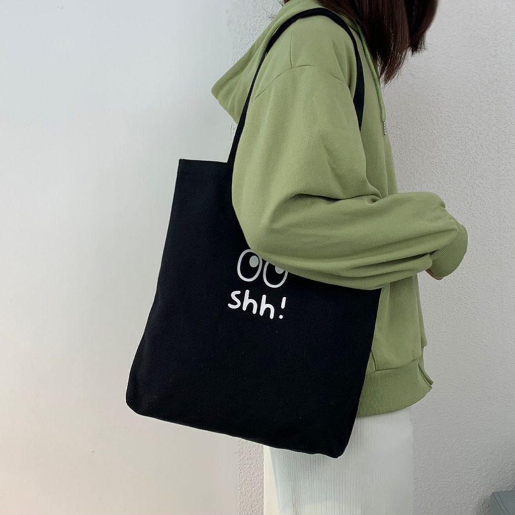 CHIC JOY / Tote Một Vai Bằng Vải canvas Thân Thiện Với Môi Trường Bảo Vệ Môi Trường Cho Nữ Sinh