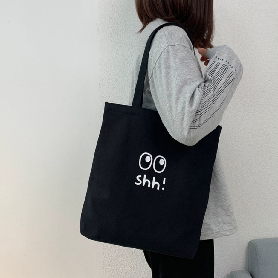 CHIC JOY / Tote Một Vai Bằng Vải canvas Thân Thiện Với Môi Trường Bảo Vệ Môi Trường Cho Nữ Sinh