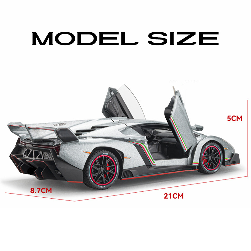 Mô Hình Xe Hơi Lamborghini Veneno Có Đèn Và Âm Thanh Bằng Hợp Kim Tỉ Lệ 1: 24