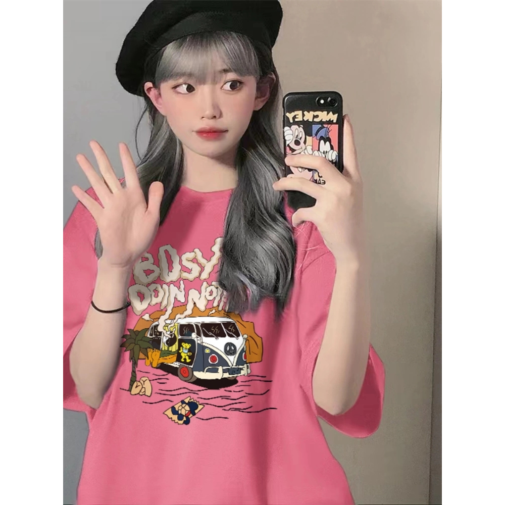 Áo Thun 100% Cotton Oversize Thời Trang Mùa Hè Dành Cho Nữ