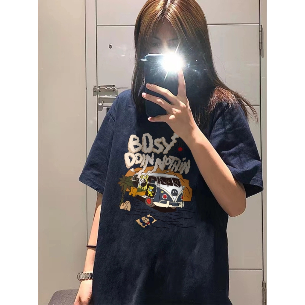 Áo Thun 100% Cotton Oversize Thời Trang Mùa Hè Dành Cho Nữ
