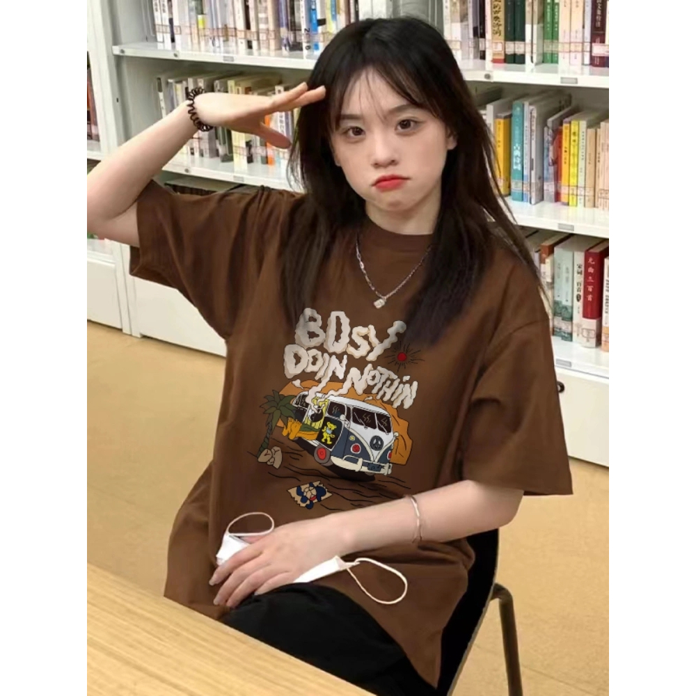 Áo Thun 100% Cotton Oversize Thời Trang Mùa Hè Dành Cho Nữ