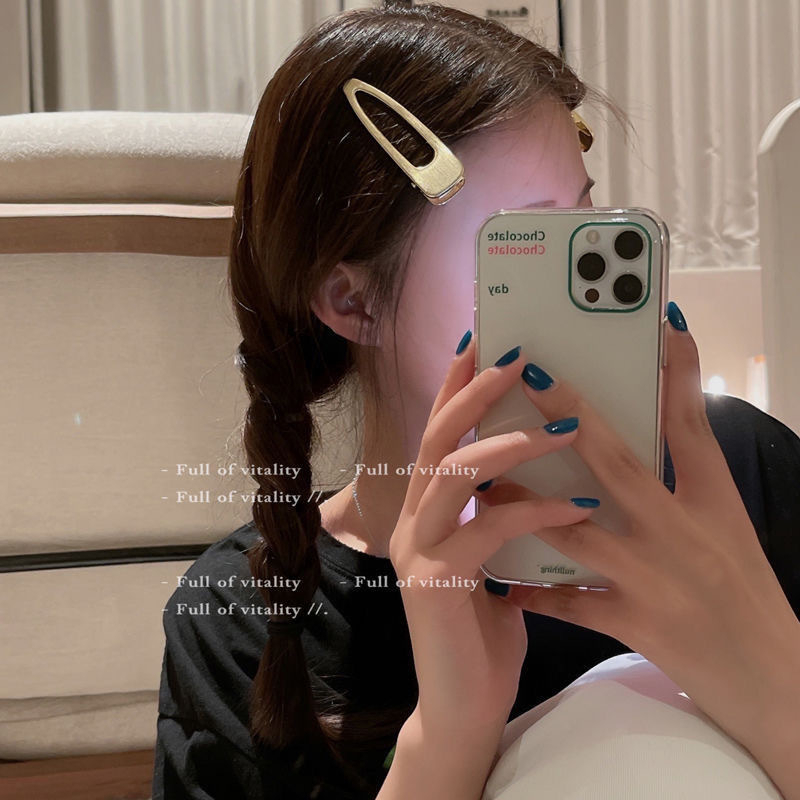 Dễ Sử Dụng ~ Kẹp Tóc Mái Bằng Kim Loại Đơn Giản Cá Tính Ngọt Ngào