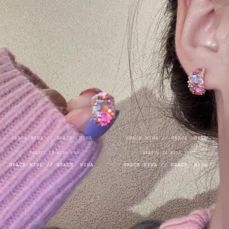 Bông Tai Đính Đá zircon Phong Cách Hàn Quốc 2023 Sang Trọng Cho Nữ