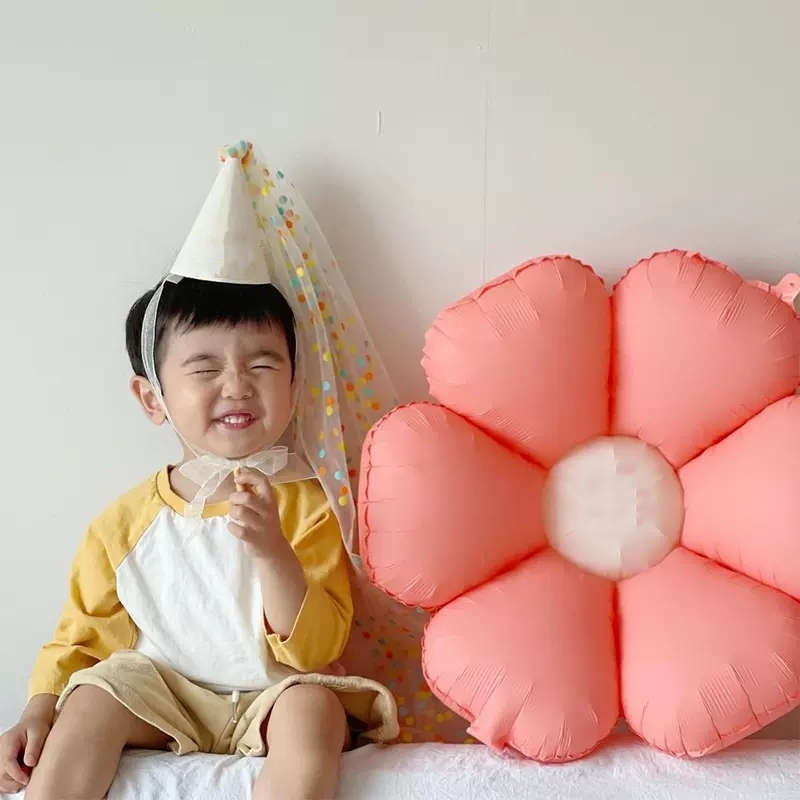 Bong Bóng Hoa Cúc Hồng 30inch Trang Trí Tiệc Sinh Nhật 100 Ngày