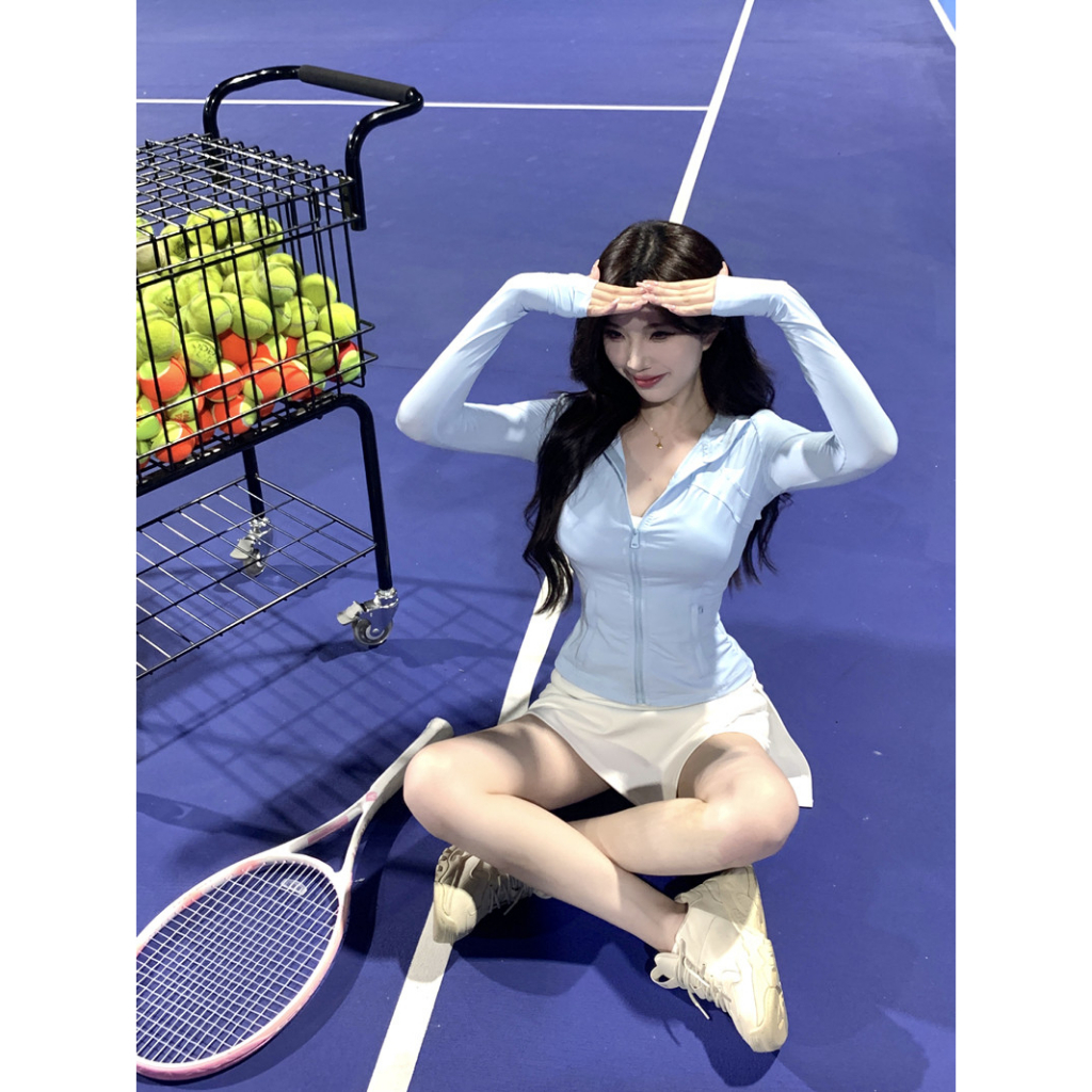 Lalisas coutcore Set Áo Khoác Chống Nắng Có Mũ + Chân Váy Thể Thao Dáng Chữ A Xẻ Tà Co Giãn Dành Cho Nữ (Đặt Hàng Riêng Biệt)