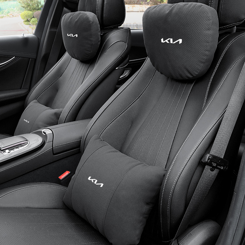 Gối Tựa Đầu Và Lưng Bằng Da Lộn Cho Xe Hơi KIA Cerato K3 K5 Stonic Koup Carens Stinger Carnival