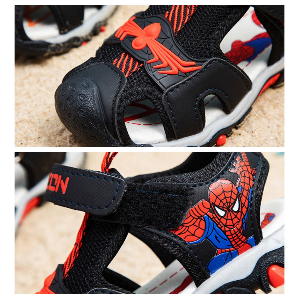 Sandal Đi Biển In Hoạ Tiết Người Nhện / Người Dơi Có Size 26-36