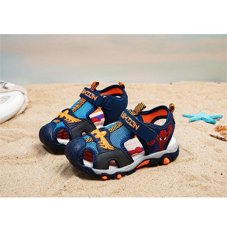 Sandal Đi Biển In Hoạ Tiết Người Nhện / Người Dơi Có Size 26-36