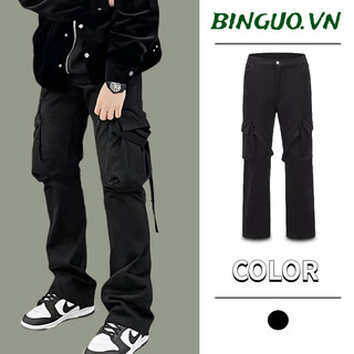 Quần Cargo Pants Jogger ống rộng Suông Túi Hộp unisex Thời trang Mịn và mềm phong cách Hàn Quốc quần jogger nam nữ trơn form Độ đàn Quần Cargo Pants