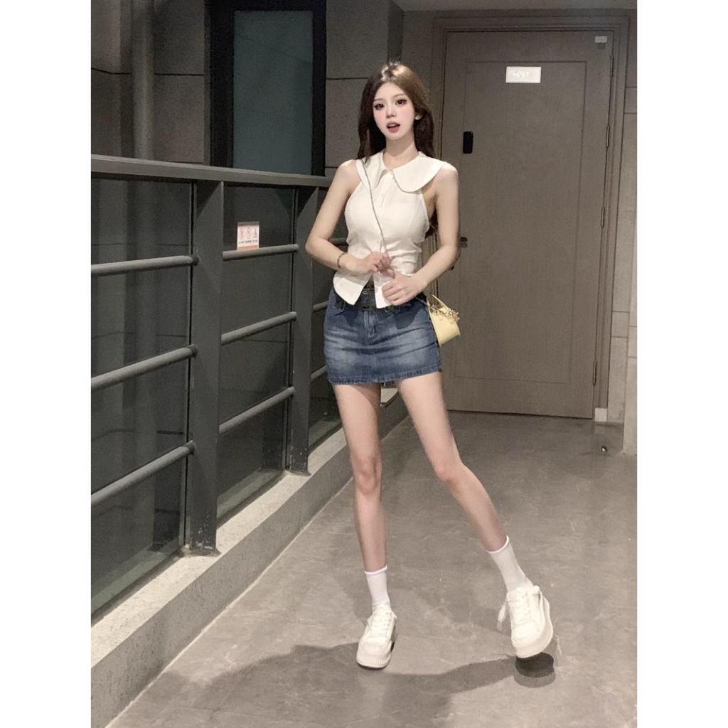 Cocory vn Áo Nữ Không Tay Hở Lưng Thời Trang Quyến Rũ