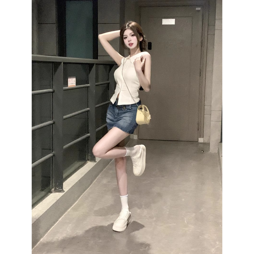 Cocory vn Áo Nữ Không Tay Hở Lưng Thời Trang Quyến Rũ