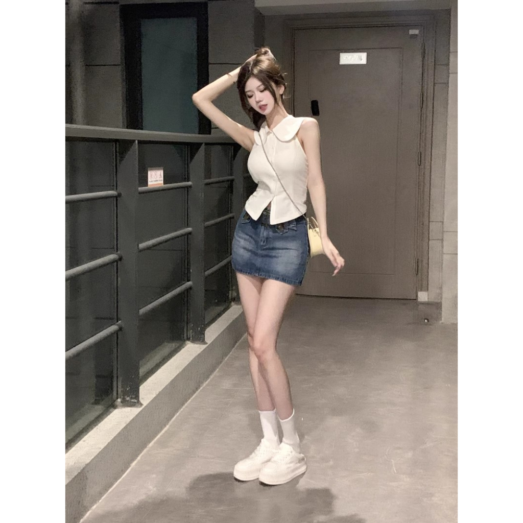 Cocory vn Áo Nữ Không Tay Hở Lưng Thời Trang Quyến Rũ