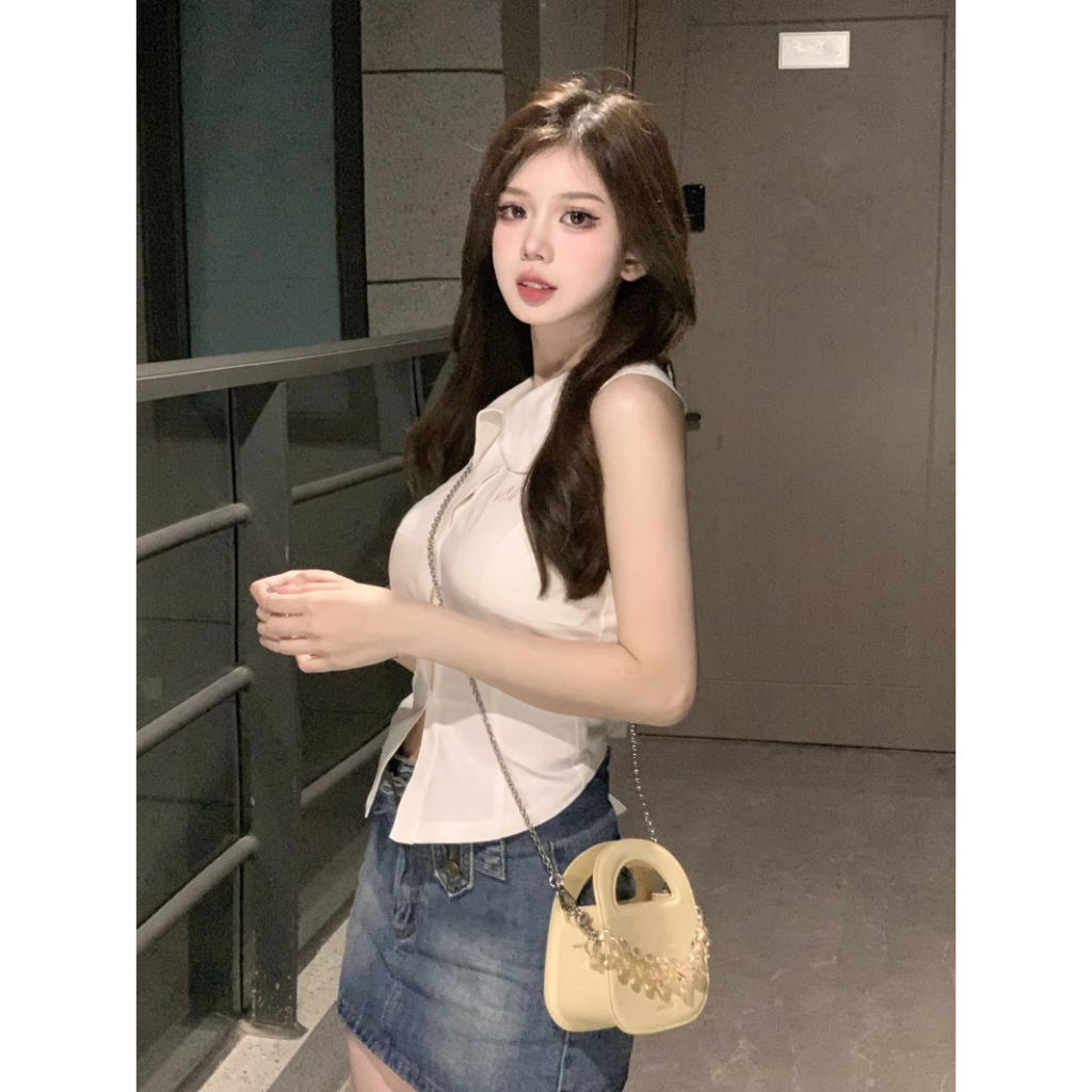 Cocory vn Áo Nữ Không Tay Hở Lưng Thời Trang Quyến Rũ