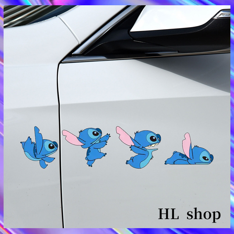Hl Miếng Dán Trang Trí Xe Hơi Họa Tiết Hoạt Hình Stitch Dễ Thương