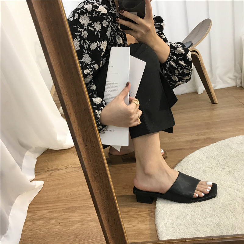 Giày Cao Gót Da Mũi Vuông Nhiều Màu Sắc Thời Trang Dành Cho Nữ 1.57 Inches