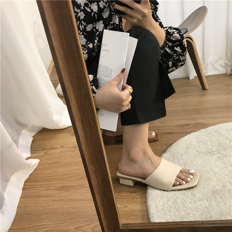 Giày Cao Gót Da Mũi Vuông Nhiều Màu Sắc Thời Trang Dành Cho Nữ 1.57 Inches