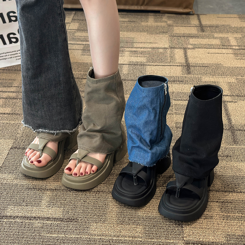 ❤️Agate Shop Giày Sandal Nữ Có Khóa Kéo Bên Hông Độc Đáo Hợp Thời Trang Giao Hàng Nhà