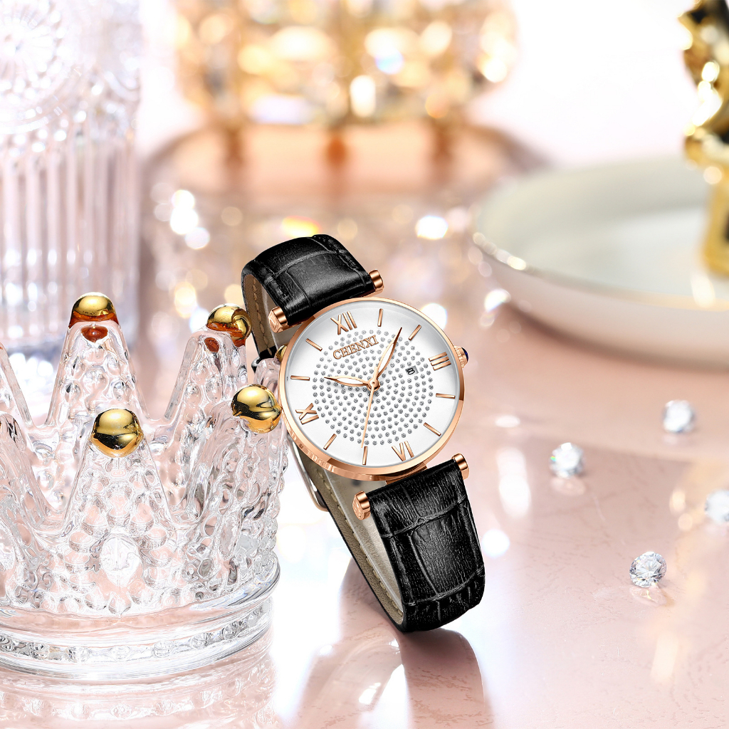 Đồng Hồ Đeo Tay Chexi Dây Da Chống Thấm Nước Sang Trọng Dành Cho Nữ