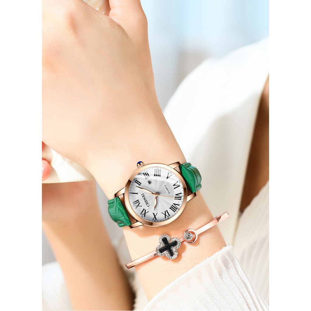 Đồng Hồ Đeo Tay Chexi Dây Da Chống Thấm Nước Sang Trọng Dành Cho Nữ