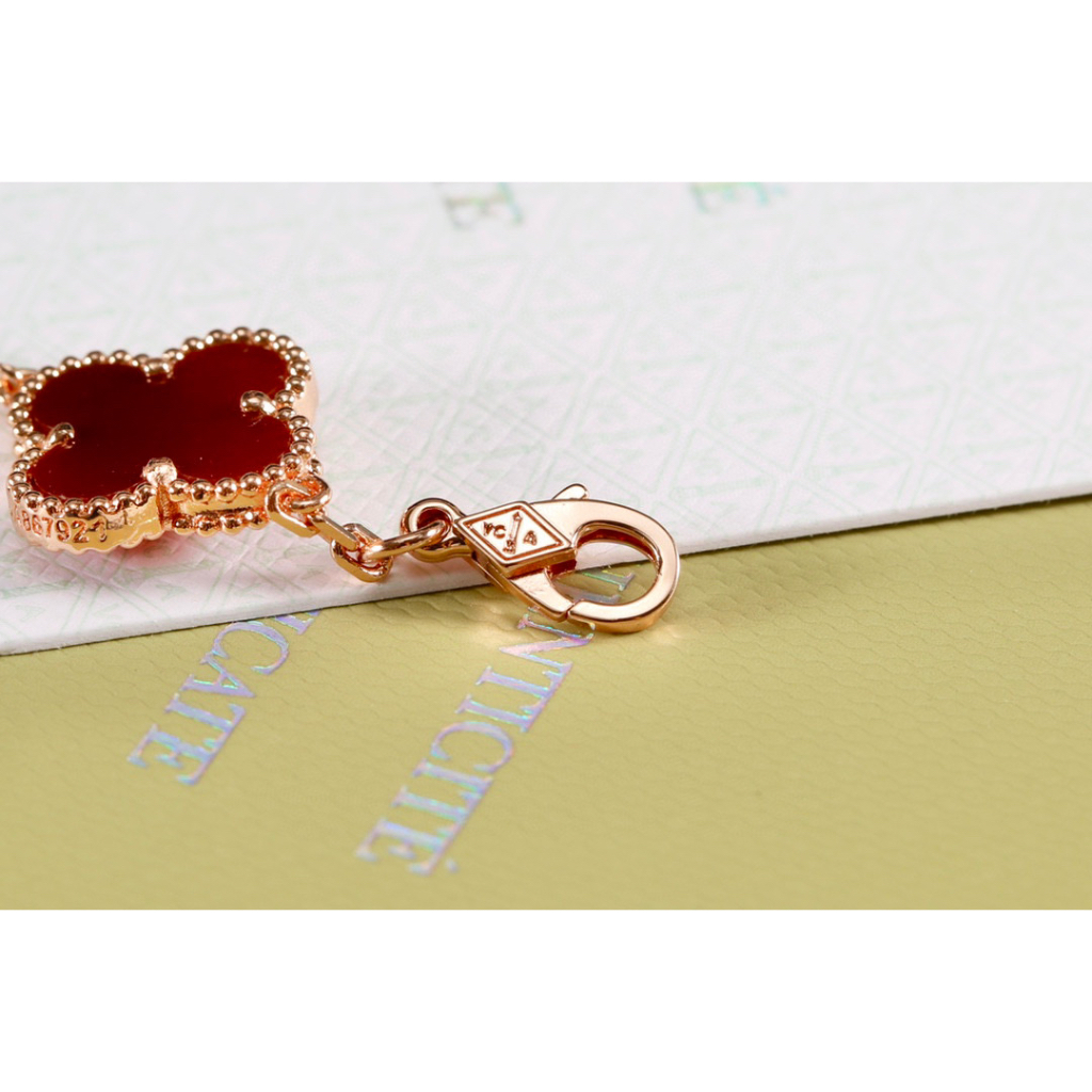 V & a & n Cleef Arpels Vòng Tay Mã Não Năm Cánh Hoa Hồng Vàng 18k Thời Trang Cao Cấp Cho Nữ