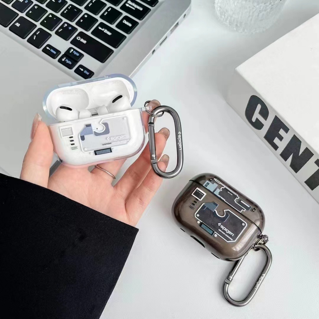 Vỏ Bảo Vệ Hộp Sạc Tai Nghe Airpods pro 3 / 2 / 1 Hình Spigen Zero One Magfix
