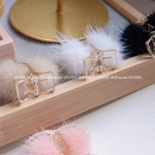 Kf127 Hàng Mới Về Siêu Dễ Thương Lông Sang Trọng Bóng Kích Thước Nhỏ Kẹp Tóc Phụ Kiện