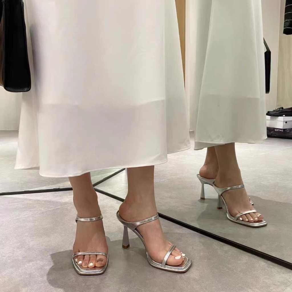 Dép Cao Gót Mũi Vuông Thời Trang Dành Cho Nữ / Size 35-39