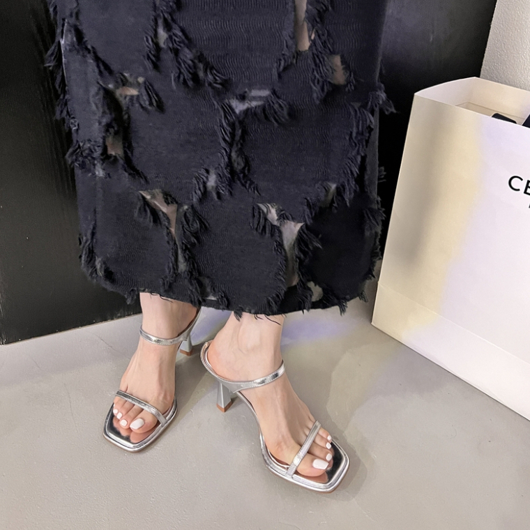 Dép Cao Gót Mũi Vuông Thời Trang Dành Cho Nữ / Size 35-39