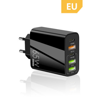 Củ Sạc Nhanh 65W Cổng USB Type C 3.0 5 Cổng 2PD + 3USB Cho IOS Android