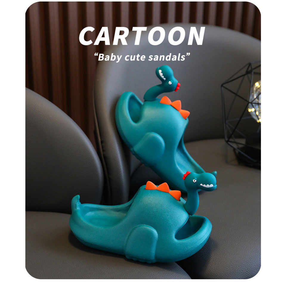 Đôi dép xỏ ngón hình khủng long dễ thương cho mùa hè - Dành cho người lớn và trẻ em dép cao su AC1129