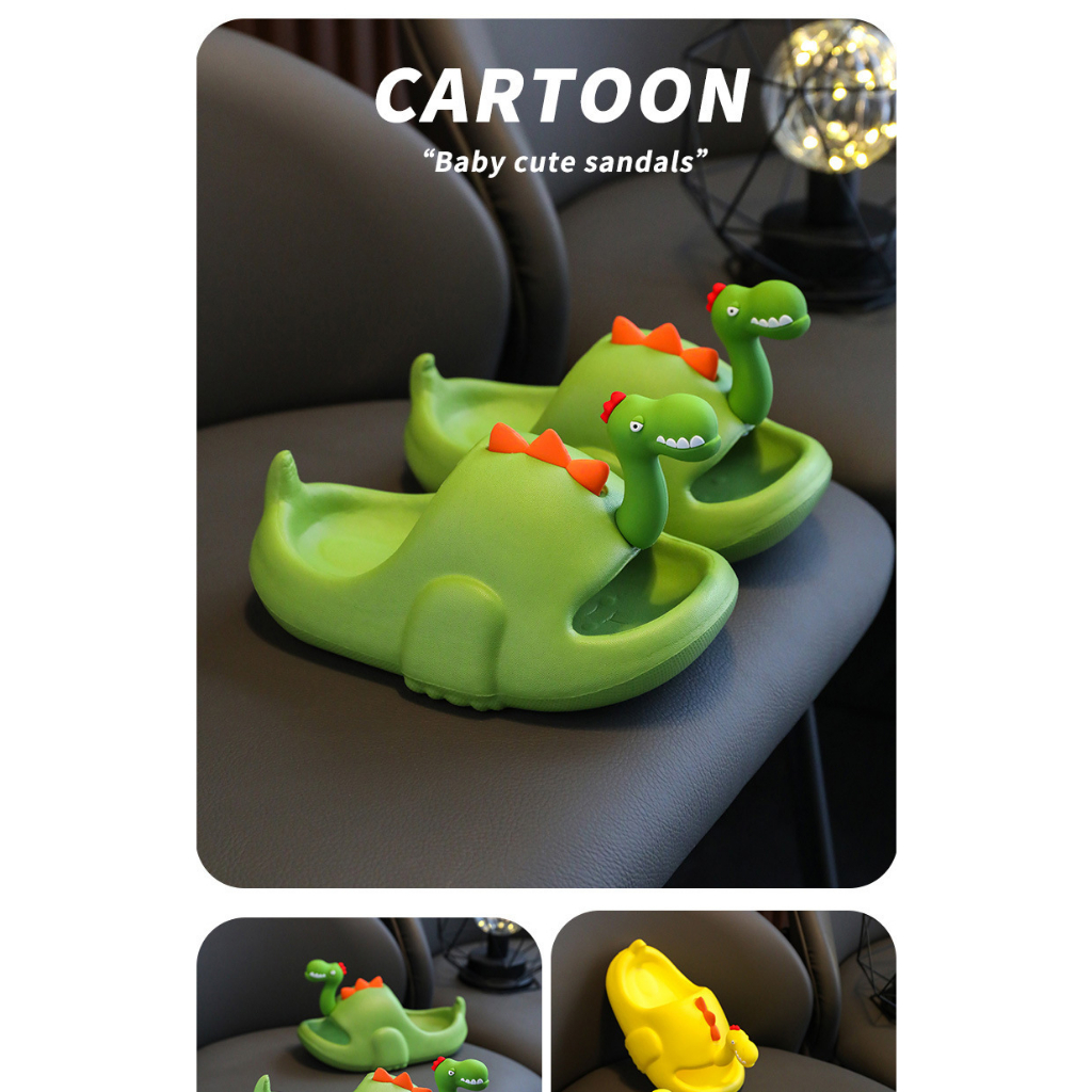Đôi dép xỏ ngón hình khủng long dễ thương cho mùa hè - Dành cho người lớn và trẻ em dép cao su AC1129
