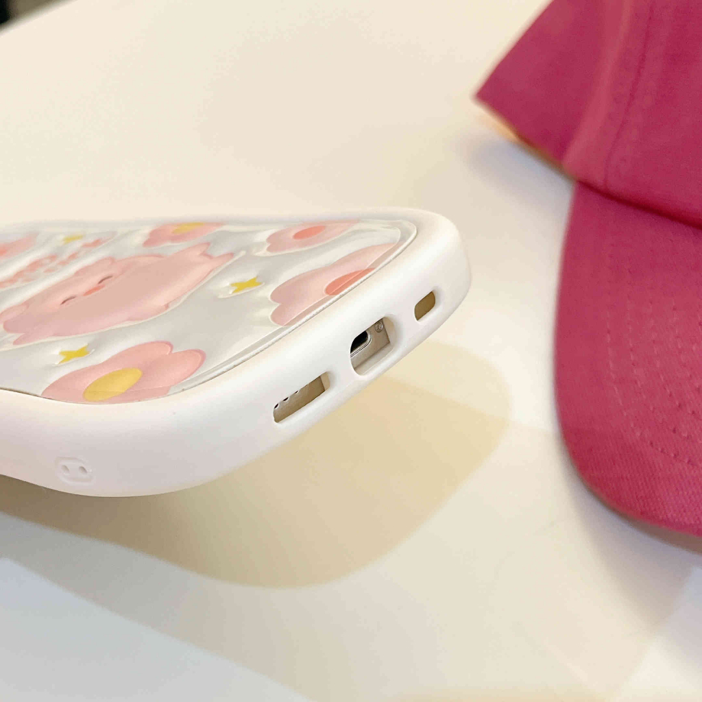 Ốp Điện Thoại In Hình Heo Và Hoa Cho IPhone 14Pro Max IPhone 13Pro Max 11 12Pro 12 Pro Max