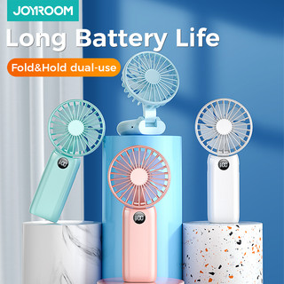 Quạt mini cầm tay joyroom 10000mah sạc cổng usb có màn hình hiển thị điện áp