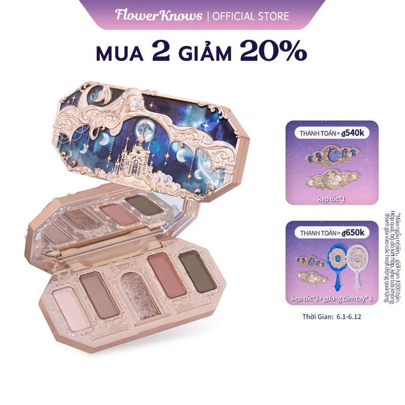 Flower Knows Bảng Phấn Mắt 6.3g Chủ Đề Nàng Tiên Cá / Hoa Làm Đẹp Cho Nữ