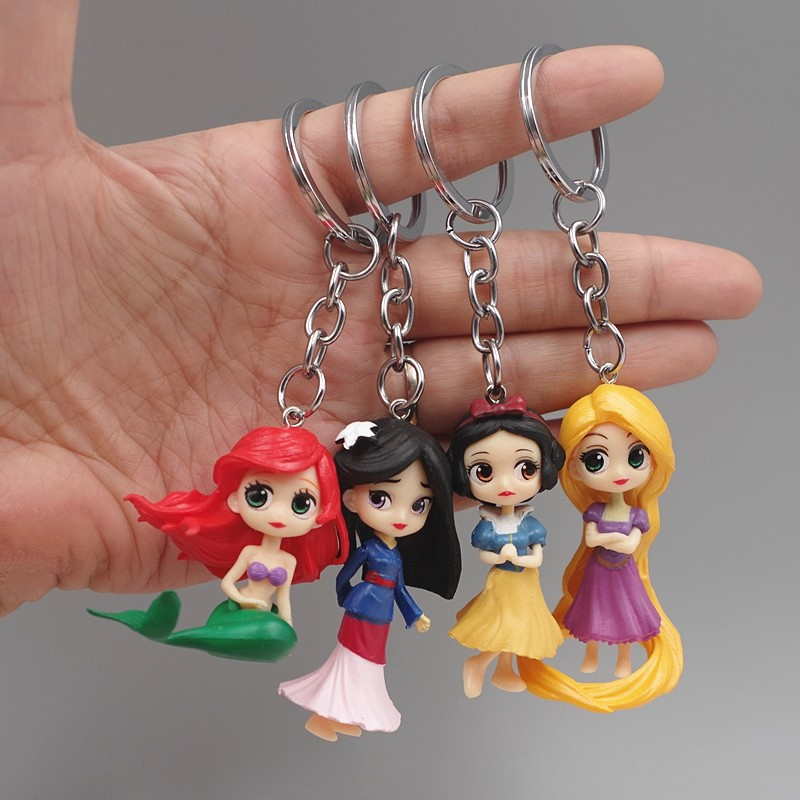 Bộ 4 Mô Hình Công Chúa Disney Bạch Tuyết Ariel Mulan Mulan Rối Rapunzel Trang Trí Bánh Kem Bằng PVC