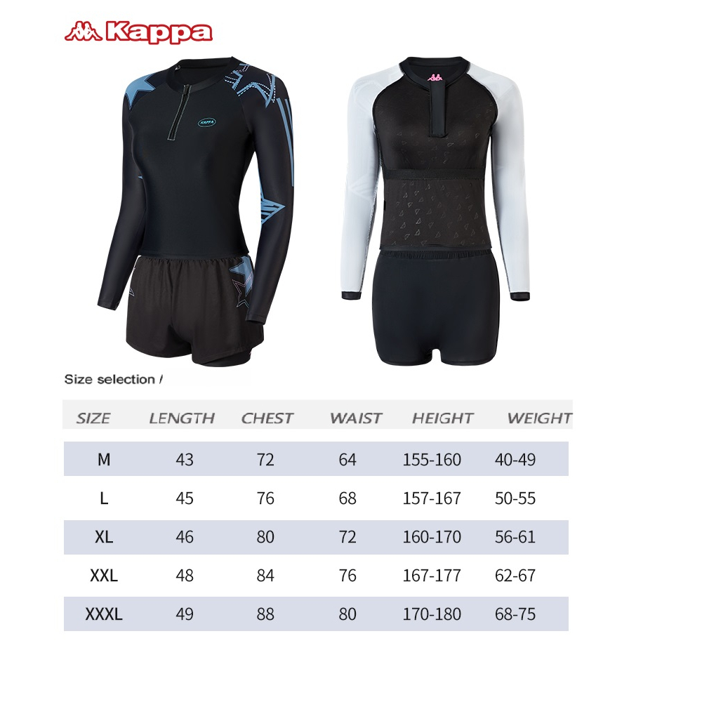 Bộ Đồ Bơi 2 Mảnh Kappa Tay Dài Cho Nữ