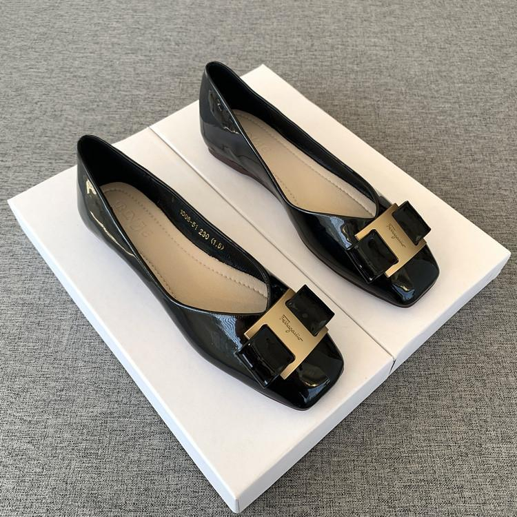 Giày Búp Bê Da Bóng Mũi Vuông Size 32-44 Thời Trang 2023 Cho Nữ