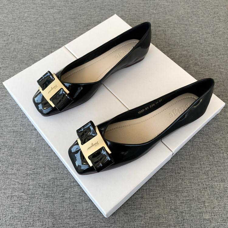 Giày Búp Bê Da Bóng Mũi Vuông Size 32-44 Thời Trang 2023 Cho Nữ