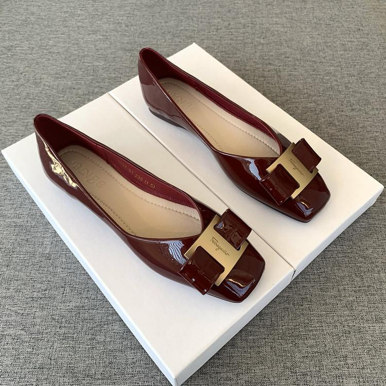 Giày Búp Bê Da Bóng Mũi Vuông Size 32-44 Thời Trang 2023 Cho Nữ