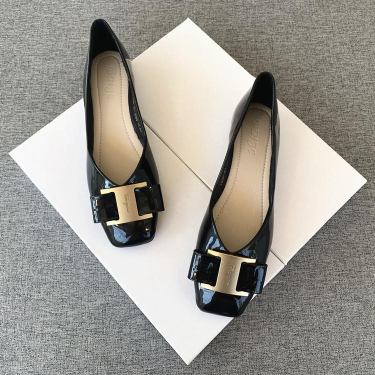 Giày Búp Bê Da Bóng Mũi Vuông Size 32-44 Thời Trang 2023 Cho Nữ