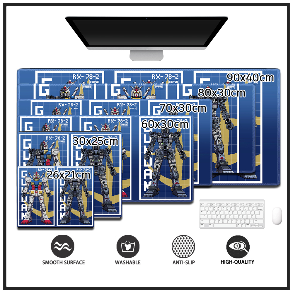 Tấm Lót Chuột Và Bàn Phím Máy Tính Bằng Cao Su Họa Tiết Khâu Viền Lớn Gundam RX-78-2