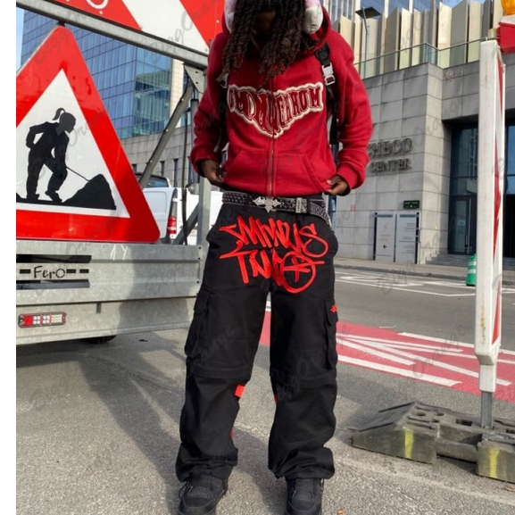 Quần Jogger Màu Đen Dáng Rộng Phong Cách Hip Hop Đường Phố Y2K Thời Trang 2023 Dành Cho Nam