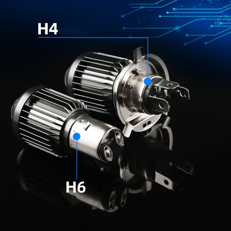Đèn Pha LED H4 H6 Hai Màu Sắc Dành Cho Xe Máy Scooter