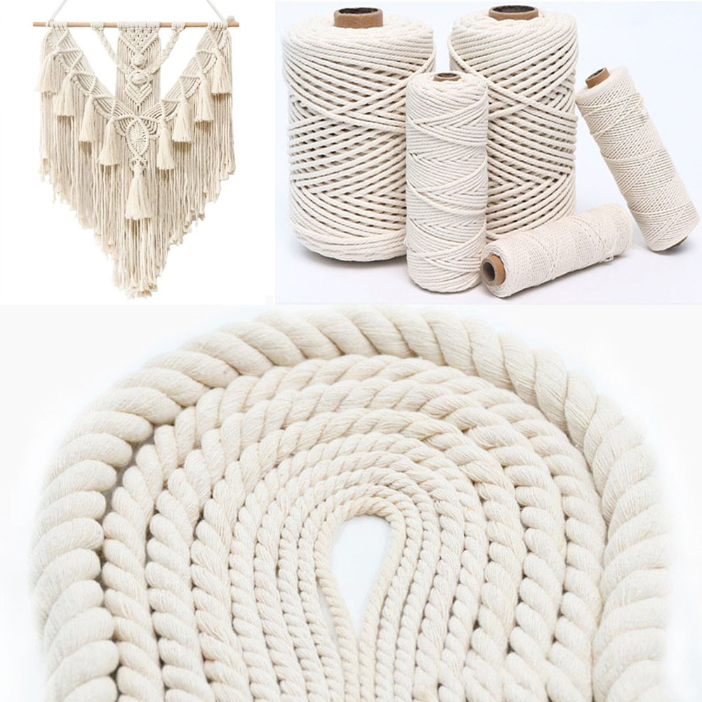 Cuộn Dây 100% Cotton Dài 1m Dùng Để Đan Túi Xách / Treo Tường Trang Trí Nội Thất